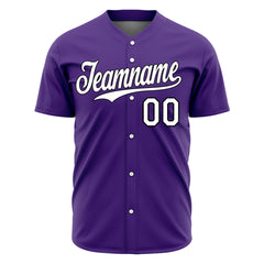 Custom Purple Valentine's Day Baseball Jersey Fans Special Edition Authentic Full Button Down Shirt