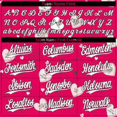 Custom Red Valentine's Day Baseball Jersey Fans Special Edition Authentic Full Button Down Shirt