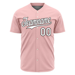 Custom Light Pink Valentine's Day Baseball Jersey Fans Special Edition Authentic Full Button Down Shirt