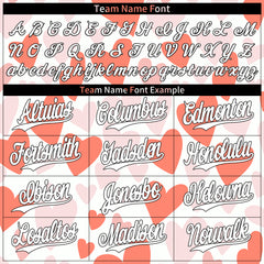 Custom Orange Heart Valentine's Day Baseball Jersey Fans Special Edition Authentic Full Button Down Shirt