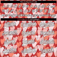 Custom Light Pink Heart Valentine's Day Baseball Jersey Fans Special Edition Authentic Full Button Down Shirt