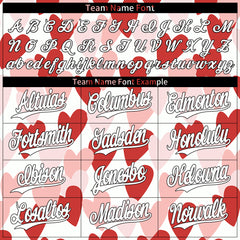 Custom Big Red Heart Valentine's Day Baseball Jersey Fans Special Edition Authentic Full Button Down Shirt