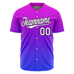 Custom Gradient Purple Valentine's Day Baseball Jersey Full Button Down Fans Special Edition Authentic Shirt