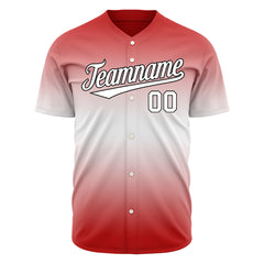 Custom Gradient Red Heart Valentine's Day Baseball Jersey Fans Special Edition Authentic Shirt