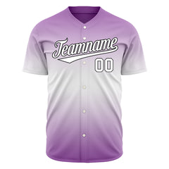Custom Gradient Purple Valentine's Day Baseball Jersey Fans Special Edition Authentic Shirt