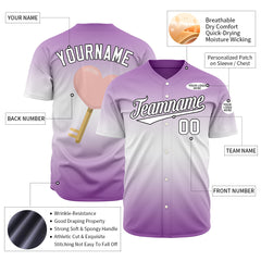 Custom Gradient Purple Key Valentine's Day Baseball Jersey Fans Special Edition Authentic Shirt
