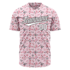 Custom Pink Heart Valentine's Day Baseball Jersey Fans Special Edition Authentic Shirt
