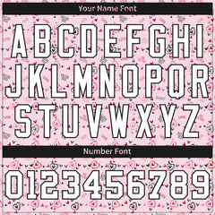 Custom Pink Heart Valentine's Day Baseball Jersey Fans Special Edition Authentic Shirt