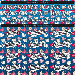 Custom Royal Heart Valentine's Day Baseball Jersey Fans Special Edition Authentic Shirt