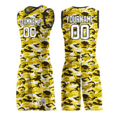 Custom Yellow Camo Basketball Uniform Design Your Own Mesh Jersey