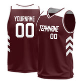 Custom Burgundy Mesh Basketball Athletic Performance Jersey