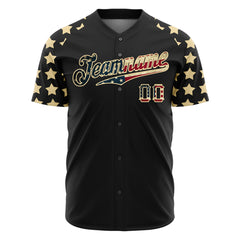 Custom Black National USA Flag Two Tone Shirts Authentic Vintage Baseball Jersey