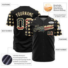 Custom Black National USA Flag Two Tone Shirts Authentic Vintage Baseball Jersey