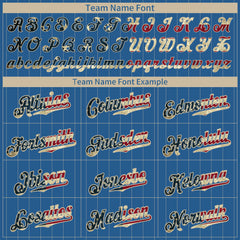 Custom Blue National Flag Pinstripe Fans Special Edition Authentic Vintage Baseball Jersey