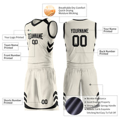 Custom Cream Basketball Uniform For Adult Youth Fans Mesh Jersey