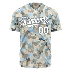 Custom Camo Baseball Jersey Full Button Down Fans Special Edition Authentic Sport Shirt