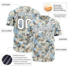 Custom Camo Baseball Jersey Full Button Down Fans Special Edition Authentic Sport Shirt