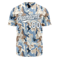 Custom Camo Baseball Jersey Full Button Down Fans Special Edition Authentic Sport Shirt