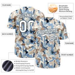 Custom Camo Baseball Jersey Full Button Down Fans Special Edition Authentic Sport Shirt