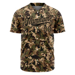 Custom Digital Camo Baseball Jersey Full Button Down Fans Special Edition Authentic Shirt