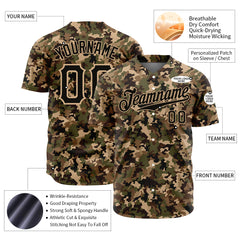 Custom Digital Camo Baseball Jersey Full Button Down Fans Special Edition Authentic Shirt