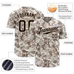 Custom Digital Camo Baseball Jersey Full Button Down Fans Special Edition Authentic Shirt