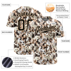 Custom Digital Camo Baseball Jersey Full Button Down Fans Special Edition Authentic Shirt