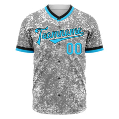 Custom Arctic Camouflage Personalized Blue Font Baseball Jersey Full Button Down Authentic Shirts