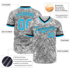 Custom Arctic Camouflage Personalized Blue Font Baseball Jersey Full Button Down Authentic Shirts
