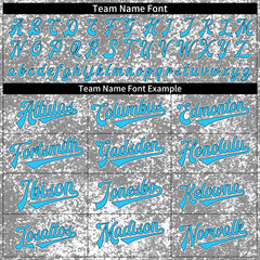 Custom Arctic Camouflage Personalized Blue Font Baseball Jersey Full Button Down Authentic Shirts