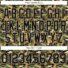 Custom Army Camo Baseball Jersey Full Button Down Fans Special Edition Authentic Shirt