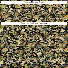 Custom Army Camo Baseball Jersey Full Button Down Fans Special Edition Authentic Shirt