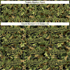 Custom Army Camo Baseball Jersey Full Button Down Fans Special Edition Authentic Shirt