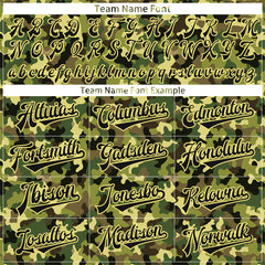 Custom Army Camo Baseball Jersey Full Button Down Fans Special Edition Authentic Shirt