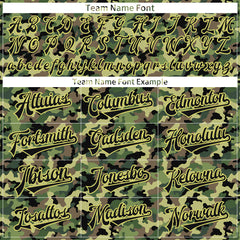 Custom Army Camo Baseball Jersey Full Button Down Fans Special Edition Authentic Shirt