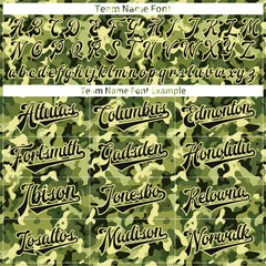 Custom Army Camo Baseball Jersey Full Button Down Fans Special Edition Authentic Shirt