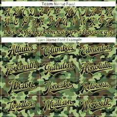 Custom Army Camo Baseball Jersey Full Button Down Fans Special Edition Authentic Shirt