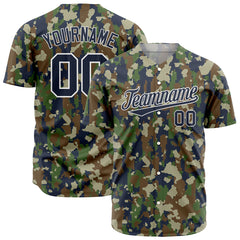 Custom Camo Baseball Jersey Full Button Down Fans Special Edition Authentic Shirt