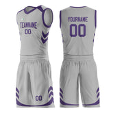 Custom Gray Basketball Uniform For Adult Youth Fans Mesh Jersey