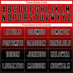 Custom Gradient Red Baseball Jersey Full Button Down Fans Special Edition Authentic Shirt