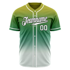 Custom Gradient Teal Green Baseball Jersey Full Button Down Fans Special Edition Authentic Shirt