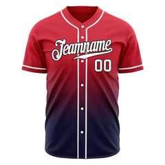 Custom Gradient Red Black Jersey Full Button Down Fans Special Edition Authentic Shirt