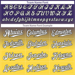 Custom Gradient Purple Yellow Baseball Jersey Full Button Down Fans Special Edition Authentic Shirt