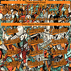 Custom Graffiti Pattern Baseball Jersey Full Button Down Fans Special Edition Authentic Shirt