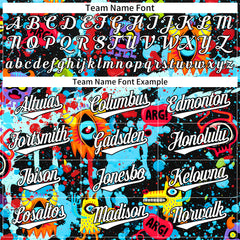 Custom Graffiti Pattern Baseball Jersey Full Button Down Fans Special Edition Authentic Shirt