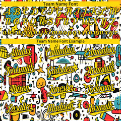 Custom Graffiti Pattern Baseball Jersey Full Button Down Fans Special Edition Authentic Shirt