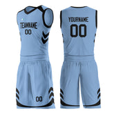 Custom Light Blue Basketball Uniform For Adult Youth Fans Mesh Jersey