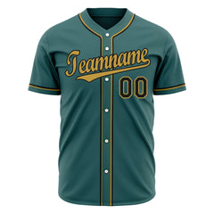 Custom Midnight Green Full Button Up Mesh Fans Special Edition Authentic Baseball Jersey