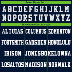 Custom Navy Light Green Football Jersey Player Fans Team Uniforms For Adult Youth Unisex