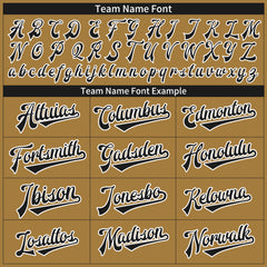 Custom Old Gold Full Button Down Mesh Fans Special Edition Authentic Baseball Jersey